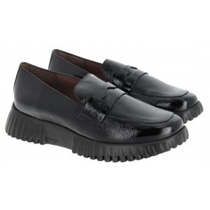 Chaussures Wonders Flexfly 02 - Mocassins En Cuir Verni, Semelle Extra Légère, Bride Penny - Taille EU 40, Couleur Marron