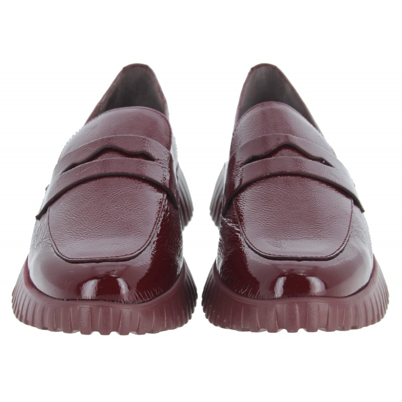 Chaussures Wonders Flexfly 02 - Mocassins En Cuir Verni Avec Bride Penny - Semille Ultralégère XL EXTRALIGHT | Taille EU 40, Marron