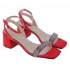 H-5602-F Ankle Strap Sandals - Rojo Suede