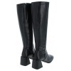 M-5133 Heeled Knee High Boots - Black Leather