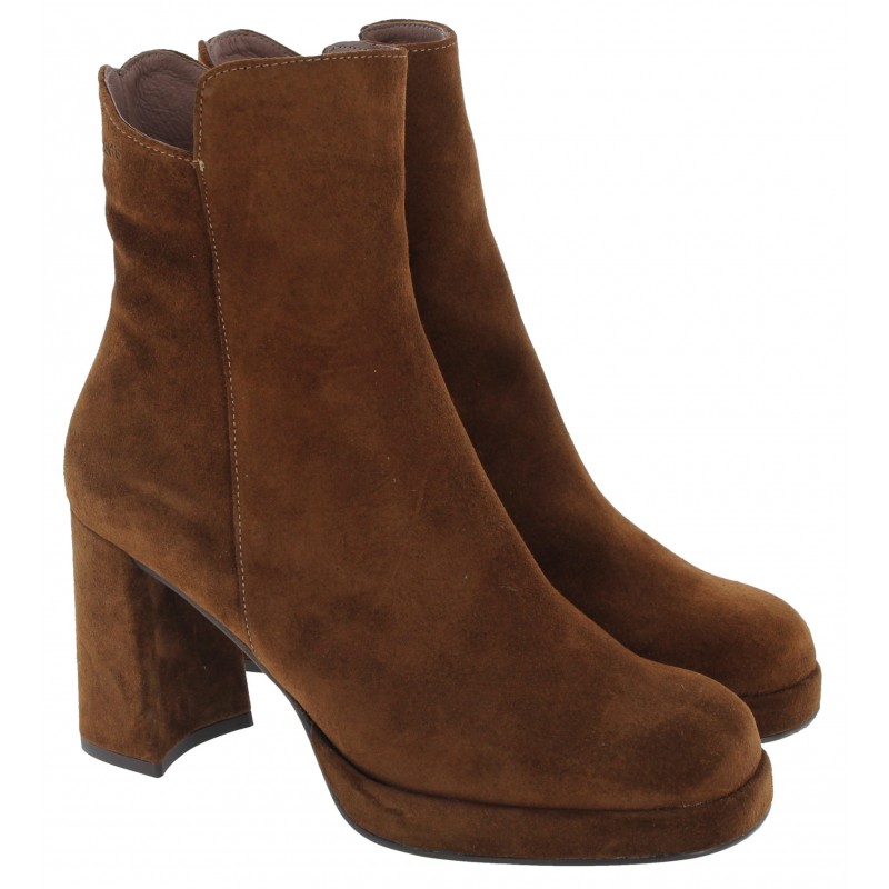 H-5923 Heeled Ankle Boots - Capuccino Suede