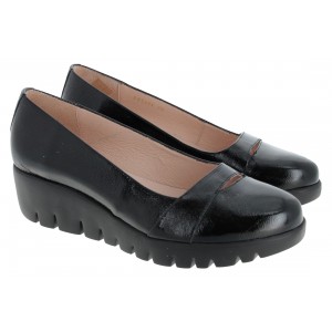 Wonders Alira C-33333 Wedge Shoes - Black Leather Wonders Alira C-33333 Wedge Shoes - Black Leather