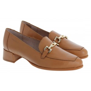 Wonders Alondra C-6030 Heeled Loafers - Tan Leather Wonders Alondra C-6030 Heeled Loafers - Tan Leather