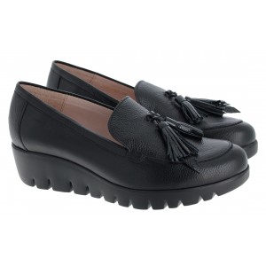 Wonders Fly 50 C-33350 Wedge Loafers - Black Leather Wonders Fly 50 C-33350 Wedge Loafers - Black Leather