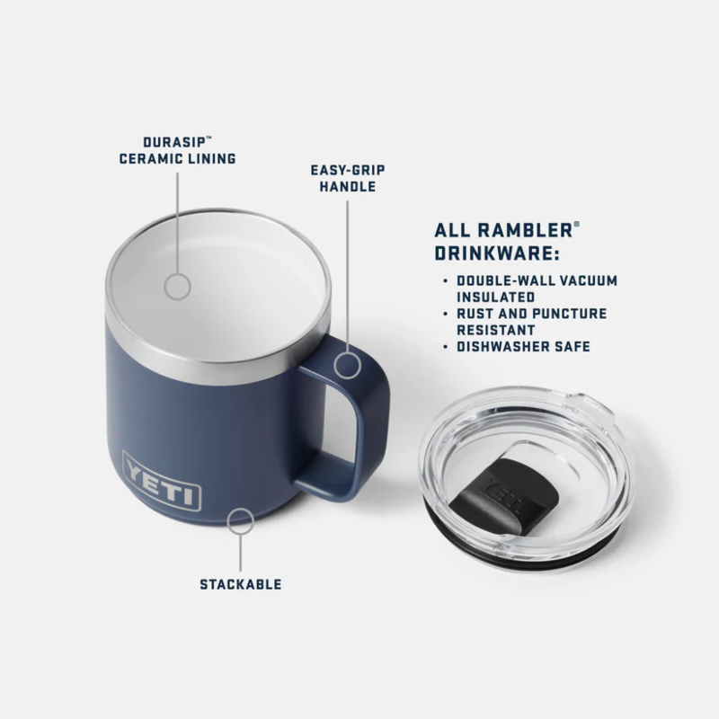 Rambler 10 oz (295 ml) Stackable Mug With DuraSip™ Ceramic Lining  - Navy