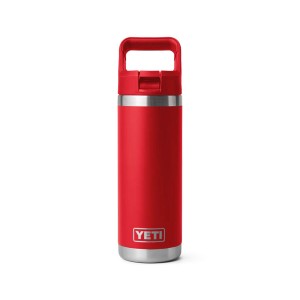 Yeti Rambler 18 oz (532 ml) Bottle With Colour-Matched Straw Cap - Rescue Red