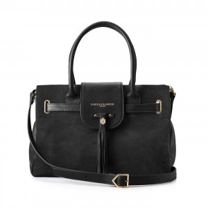 Fairfax & Favor Windsor Handbag - Black Suede