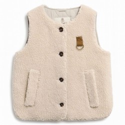 Barbour Bowes Fleece Gilet LGI0228 - Ecru Textile