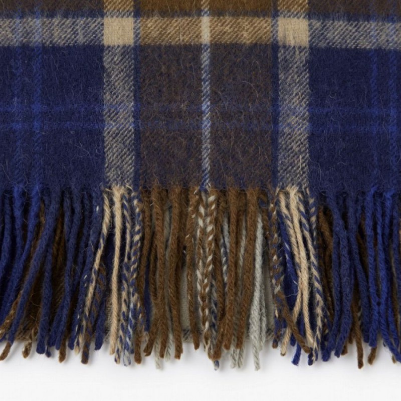 Brack Patchwork Tartan Wool Scarf USC0387 - Navy