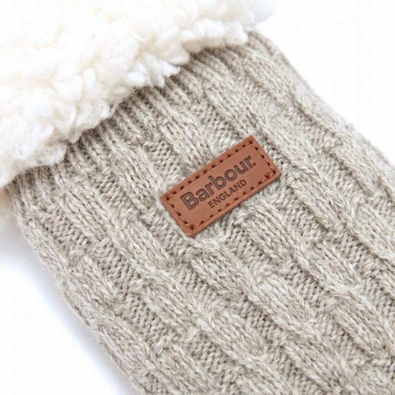 Cable Knit Lounge Socks LAC0297 - Light Grey Marl