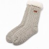 Cable Knit Lounge Socks LAC0297 - Light Grey Marl
