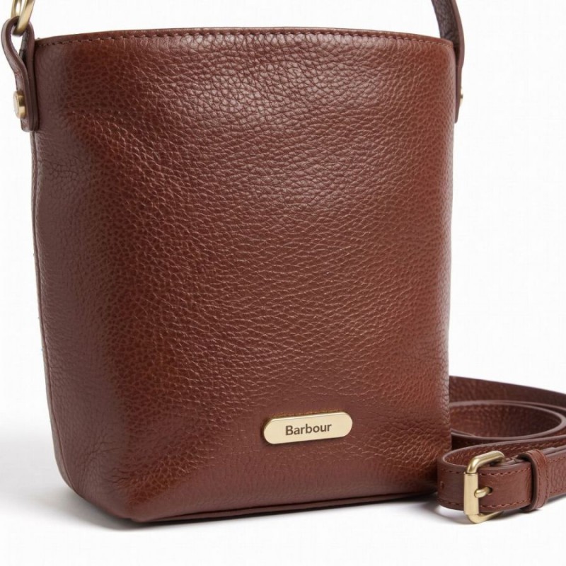 Cedar Mini Leather Bucket Bag LBA0549 - Brown Cedar Mini Leather Bucket Bag LBA0549 - Brown