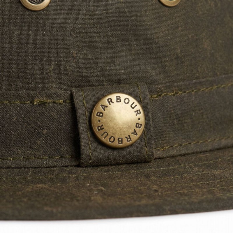 Crayton Waxed Safari Hat MHA0975 - Green