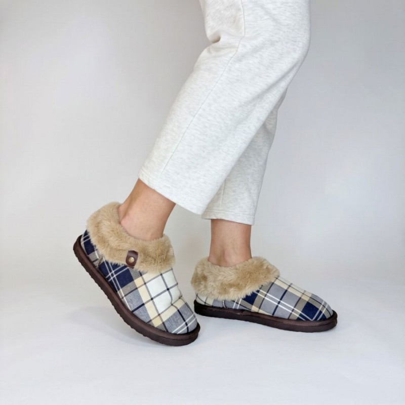 Eloise Tartan Slipper Boots LSL0037 - LT Birchwood Dress Tartan