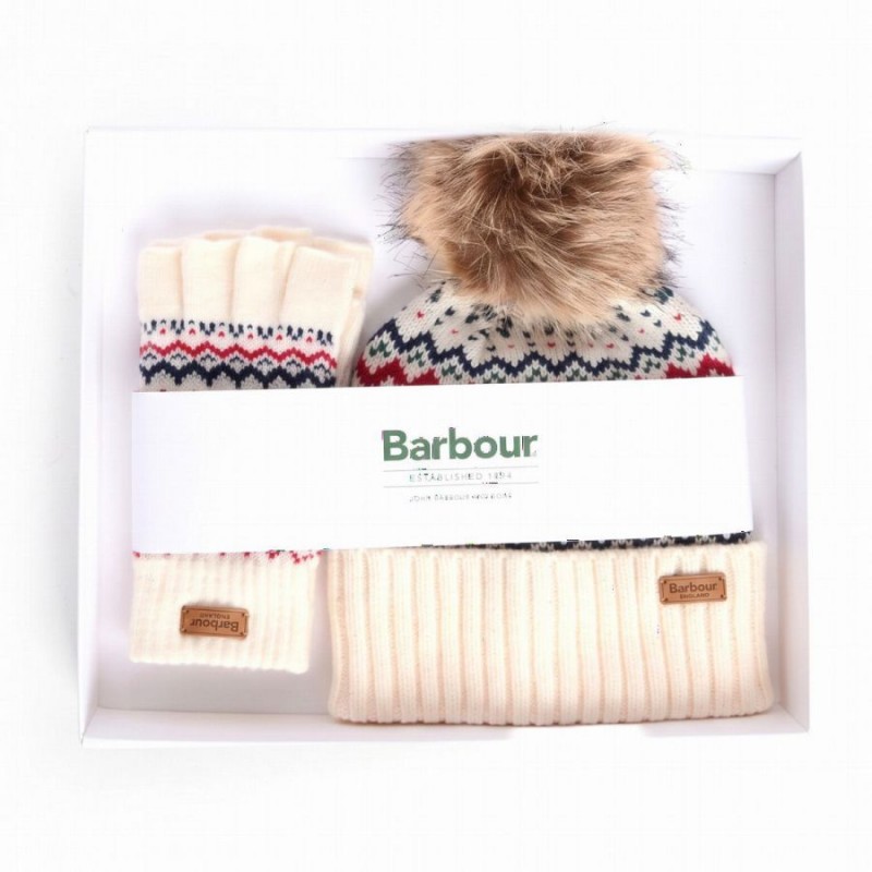 Holly Beanie & Gloves Gift Set LGS0109 - Antique White