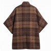 Judith Tartan Wool Cape LWO0266 - Brown