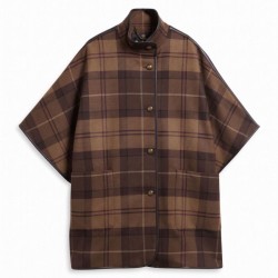Barbour Judith Tartan Wool Cape LWO0266 - Shadow Muted Tartan Barbour Judith Tartan Wool Cape LWO0266 - Shadow Muted Tartan