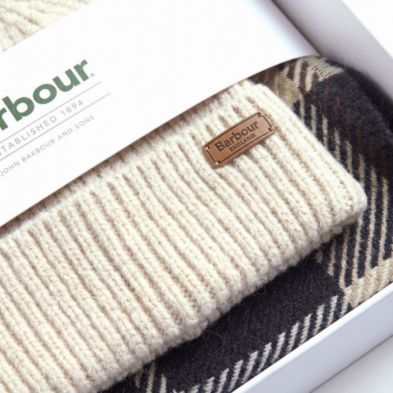 Pendle Beanie & Blair Scarf Gift Set LGS0094 - Light Birchwood Tartan