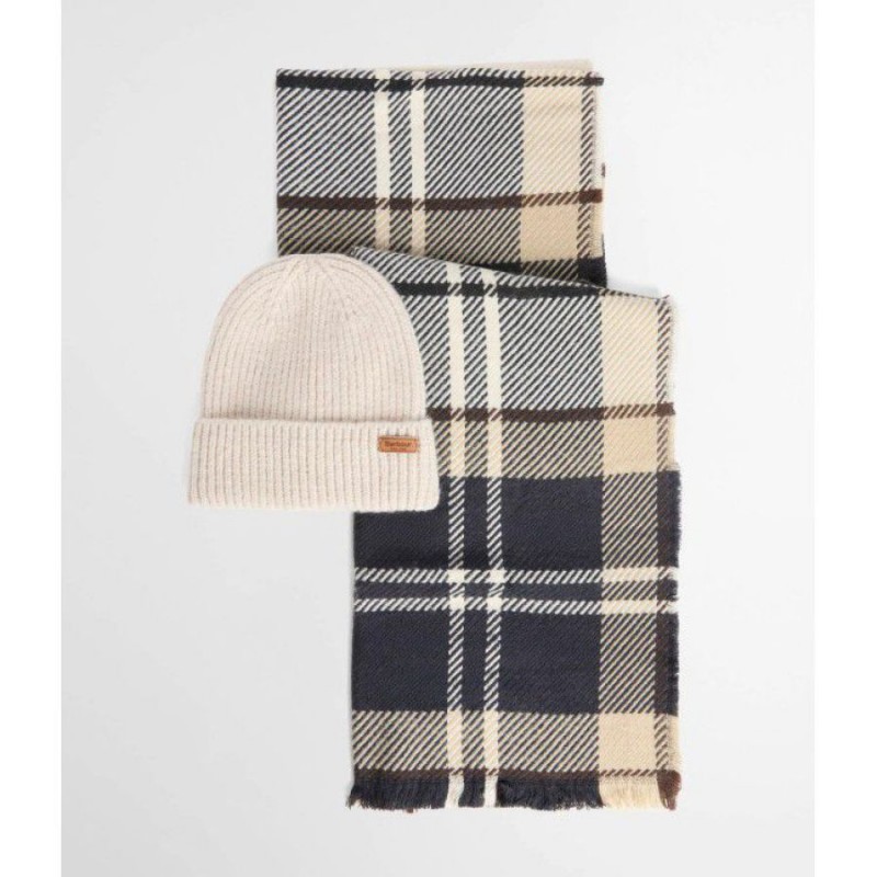Pendle Beanie & Blair Scarf Gift Set LGS0094 - Light Birchwood Tartan