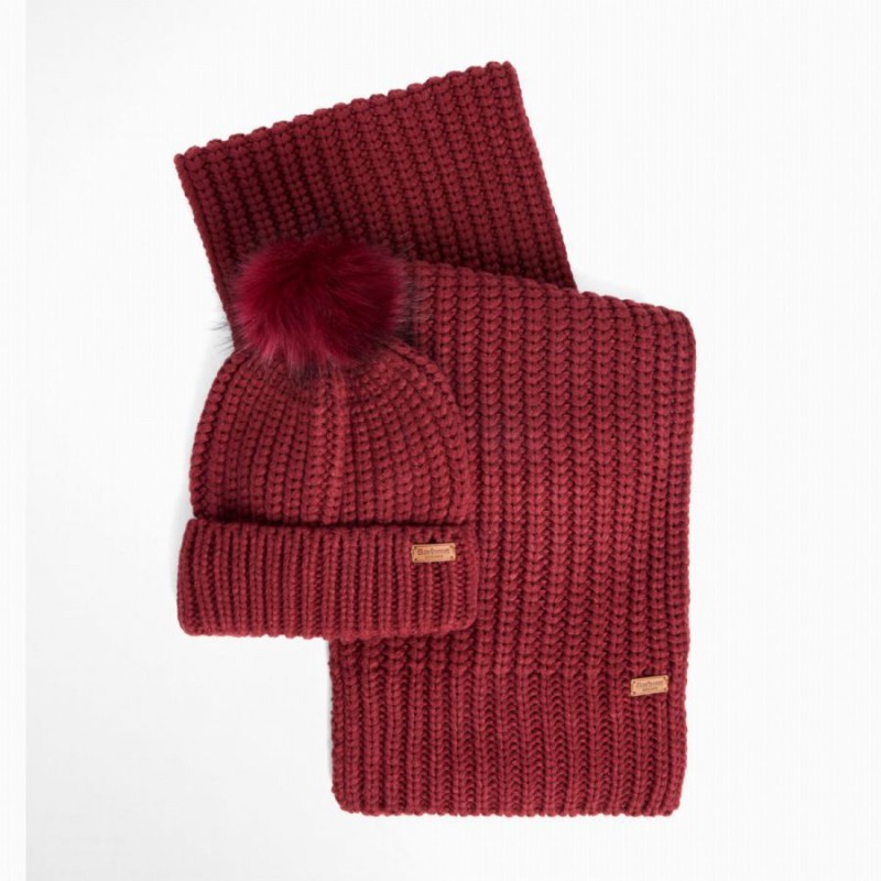 Saltburn Beanie & Scarf Gift Set LGS0023 – Cranberry