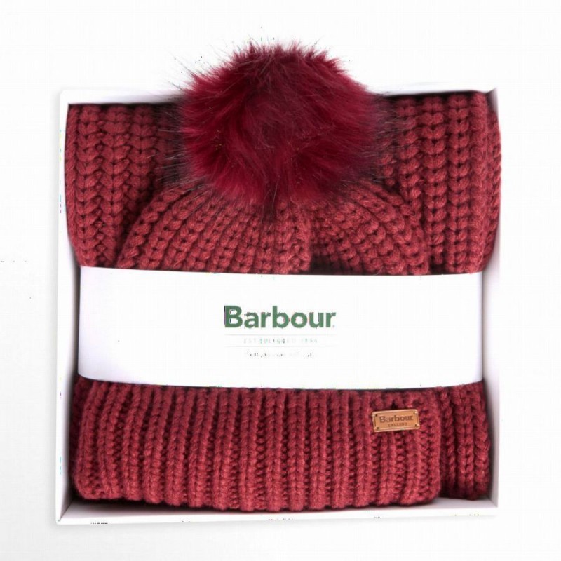 Saltburn Beanie & Scarf Gift Set LGS0023 – Cranberry