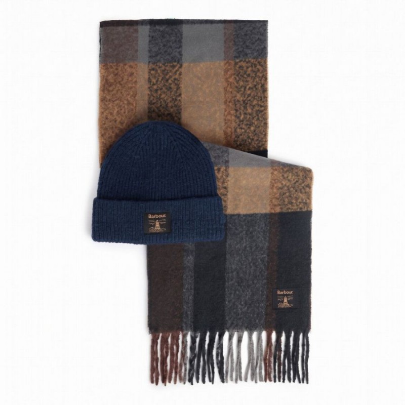Westerdale Beanie & Scarf Gift Set MGS0095 – Navy