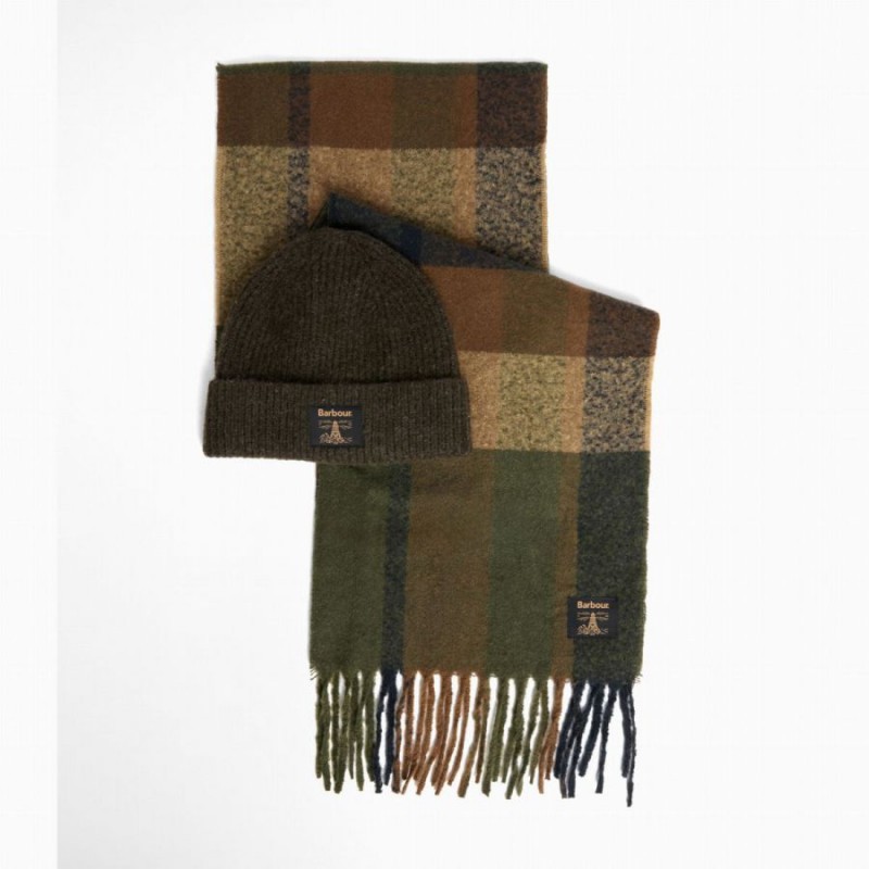 Westerdale Beanie & Scarf Gift Set MGS0095 – Olive