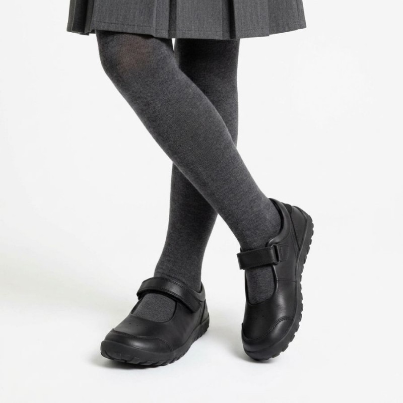 Kid+ Hula BQ Girls School Shoes - Black Leather Kid+ Hula BQ Girls School Shoes - Black Leather