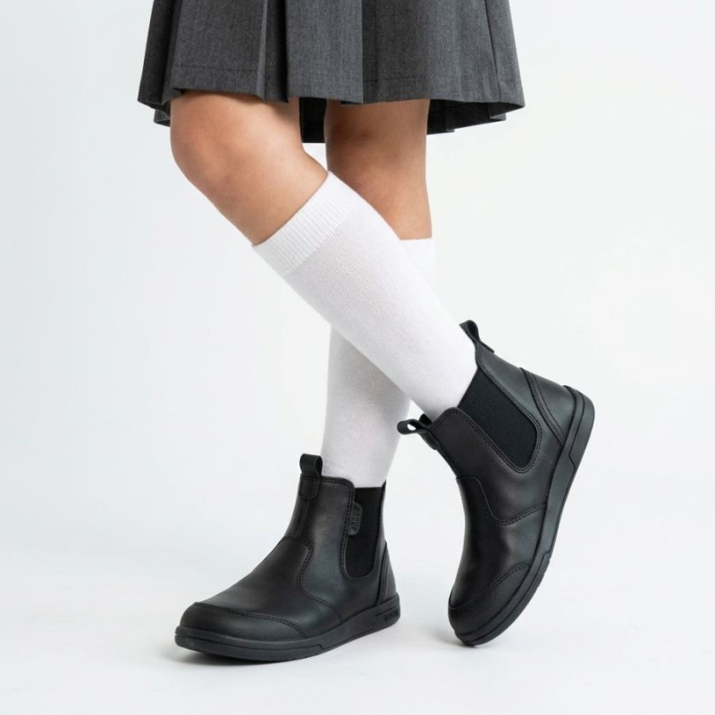 Kid+ Jodhpur II BQ School Shoes - Black Leather