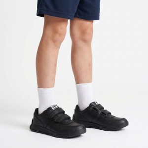 Clarks Cica Star Orb Kid Trainers - Black Leather
