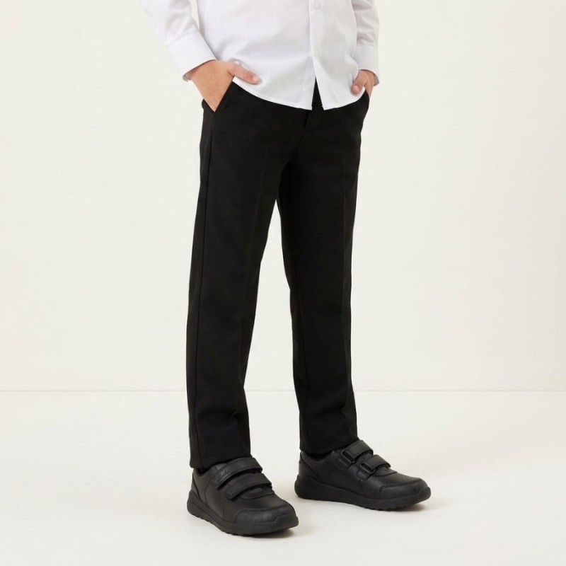Daze Step 2 Kid School Shoes - Black Leather