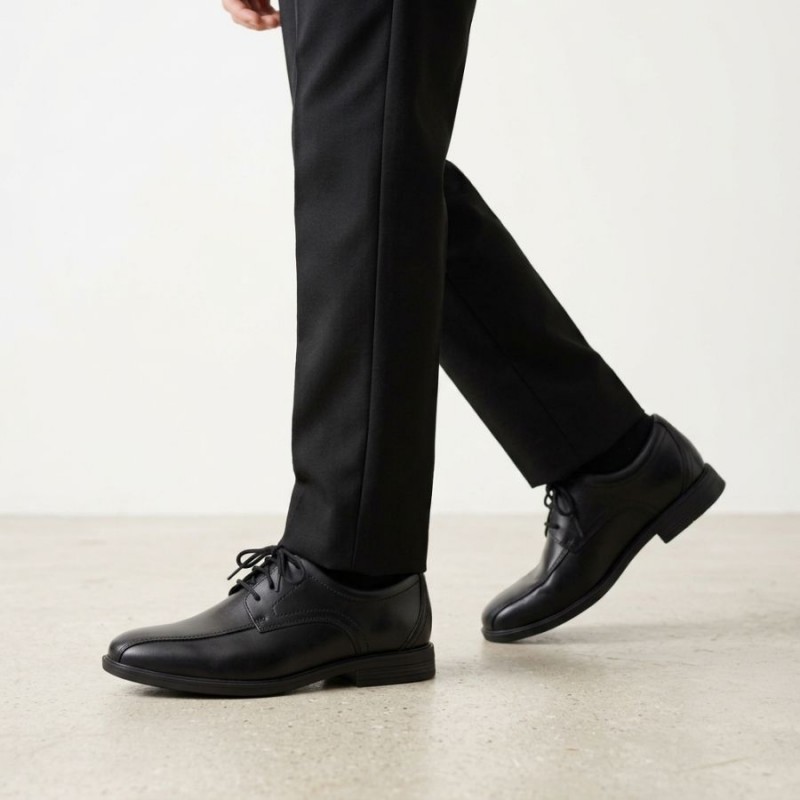 Jonwin Loop Youth School Shoes - Black Leather