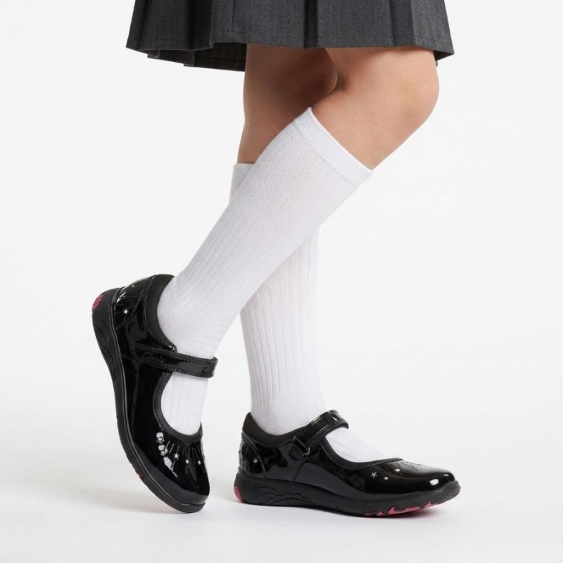 Relda Wish Kids School Shoes -  Black Patent