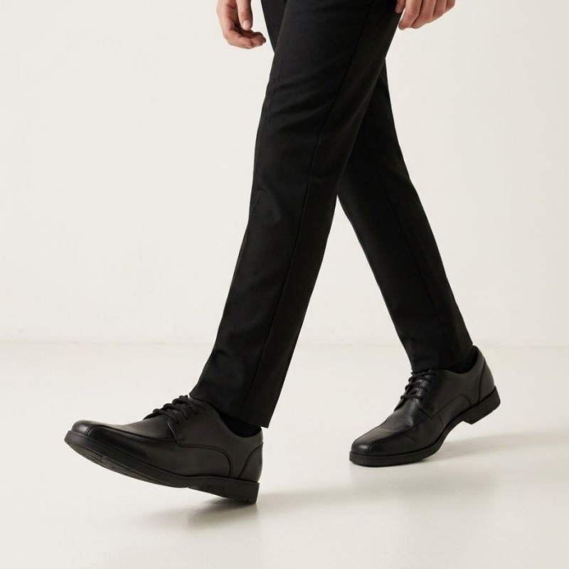 Scala Step Youth School Shoes - Black Leather