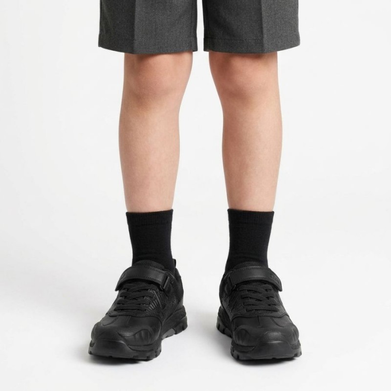 Steggy2Soar Kids School Shoes - Black Leather