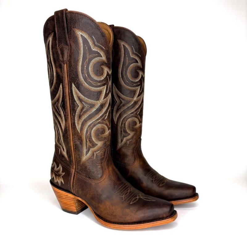 Crush Tall Western Boots - Driftwood Leather