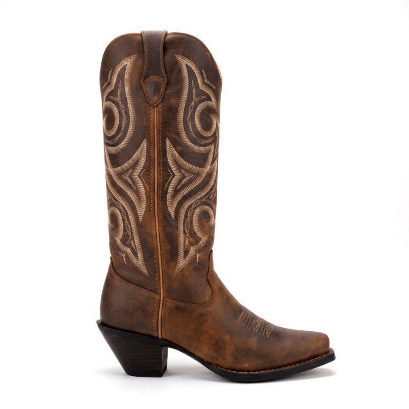 Crush Tall Western Boots - Driftwood Leather