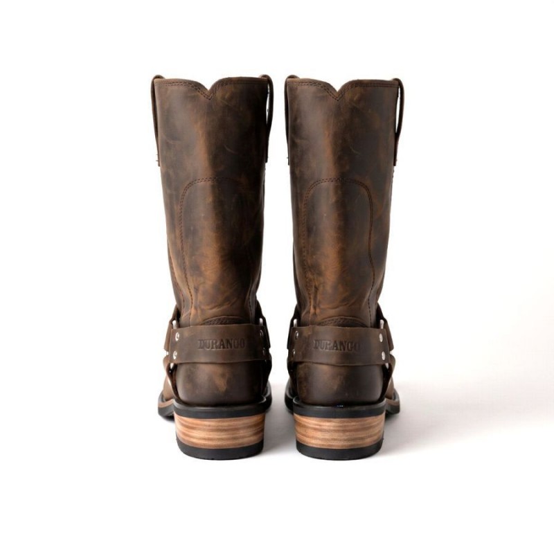 Harness Boots - Distressed Leather