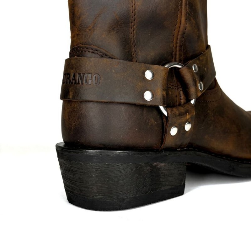 Harness Boots - Distressed Leather