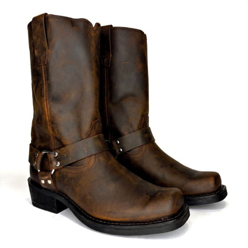 Harness Boots - Distressed Leather Harness Boots - Distressed Leather