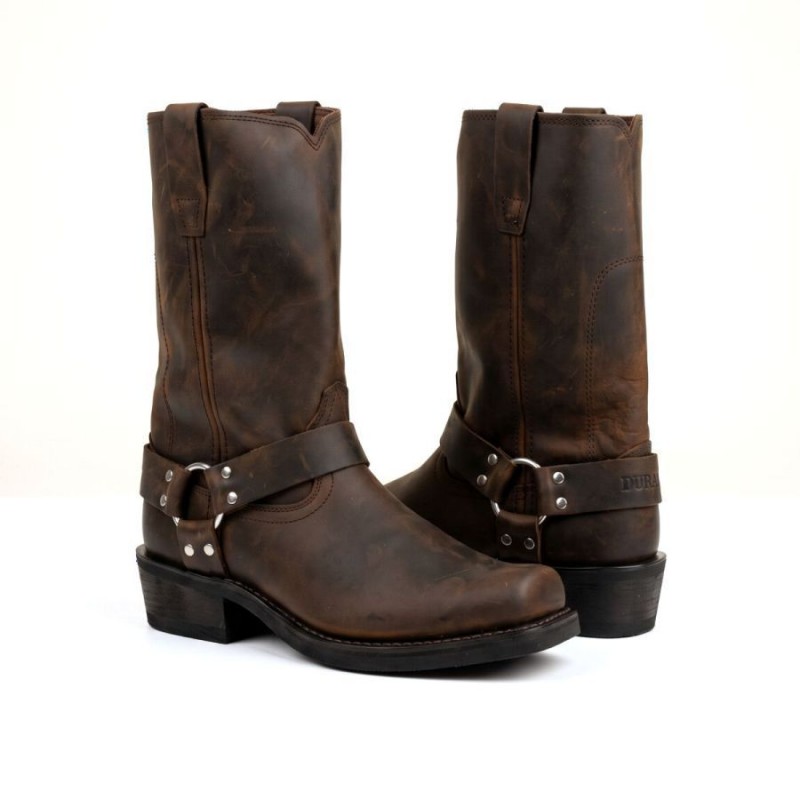 Harness Boots - Distressed Leather