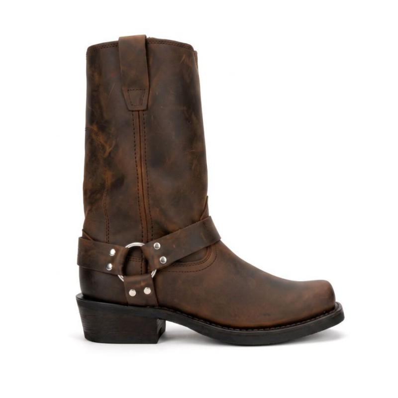 Harness Boots - Distressed Leather