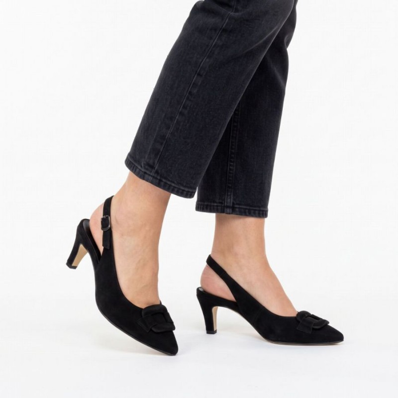 Lea 3018.02 Slingbacks - Black Suede