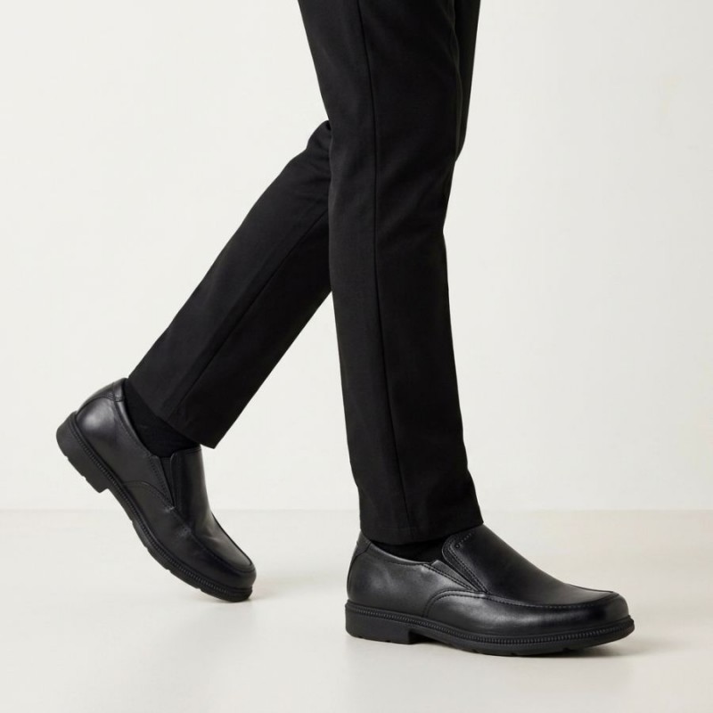 Federico D J04D1D School Shoes - Black Leather