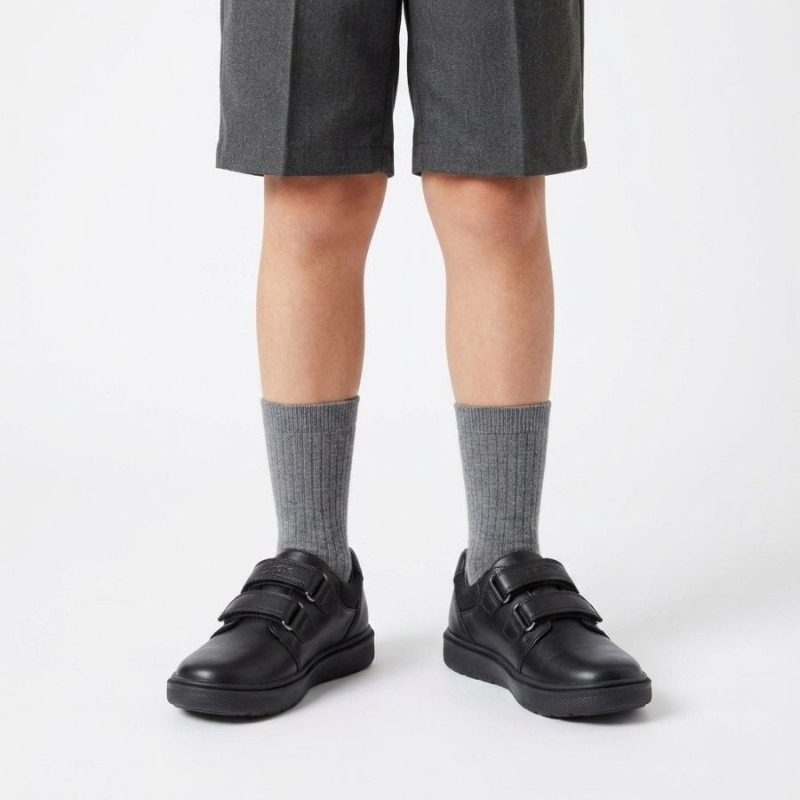 Riddock Boy J847SH School Shoes - Black Leather