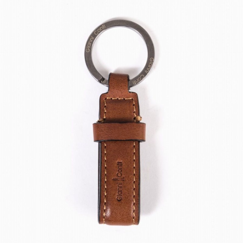 919755 Leather Key Ring 919755 - Dark Brown Leather