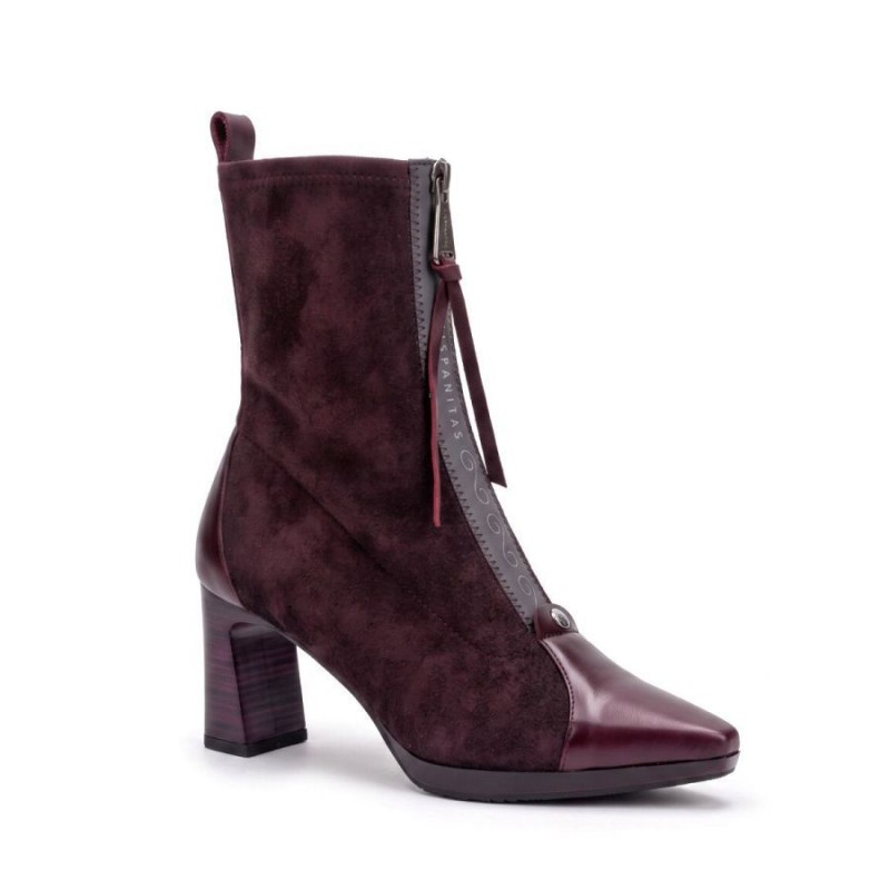 Bangkok HI265085- Ankle Boots - Burgundy Suede
