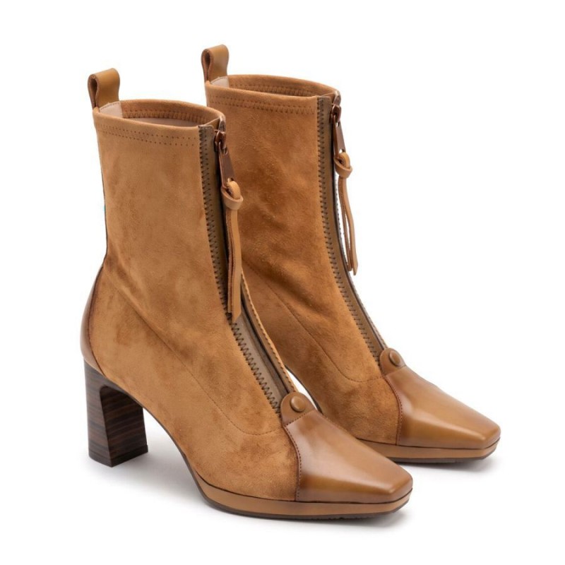 Bangkok HI265085 Ankle Boots - Honey Suede