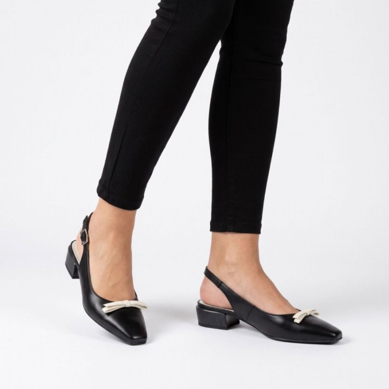 Azucena BHV264771 Slingbacks - Black Leather Azucena BHV264771 Slingbacks - Black Leather
