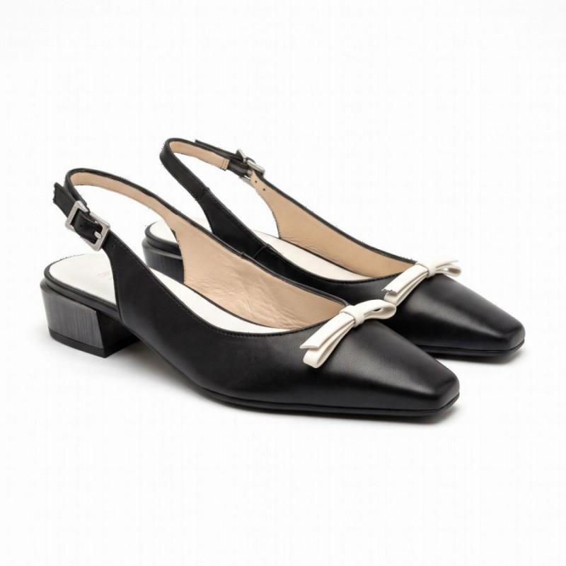 Azucena BHV264771 Slingbacks - Black Leather Azucena BHV264771 Slingbacks - Black Leather